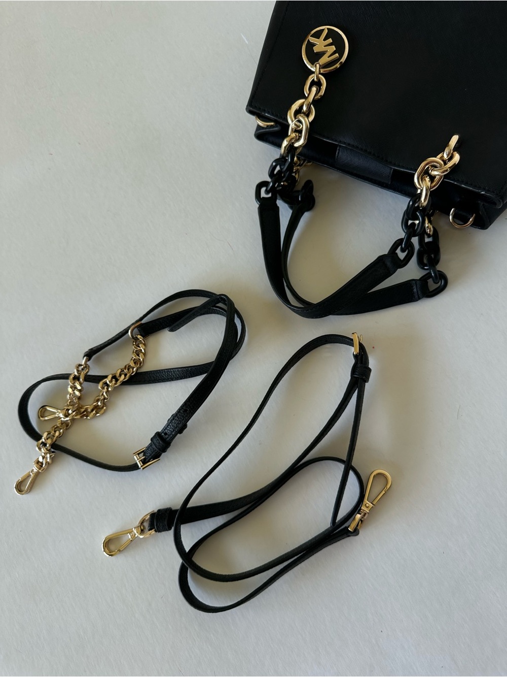 Michael Kors Cynthia Black Leather Purse New - Picture 8 of 11